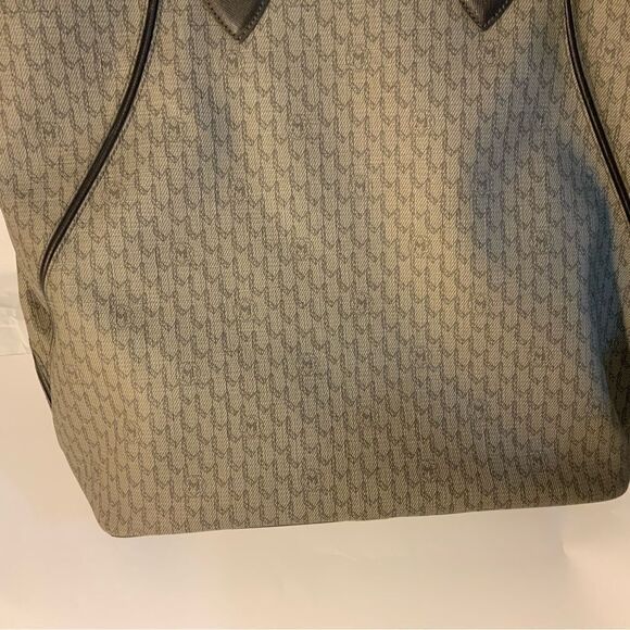 MONTBLANC  BROWN GRAY SIGNATURE BAG PVC LEATHER ITALY Excellent - Picture 5 of 16